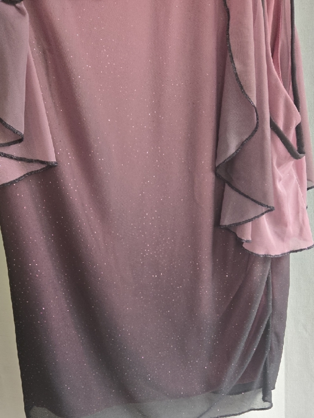 VENUS Mauve Cold-Shoulder Sparkle Blouse - Picture 6 of 11